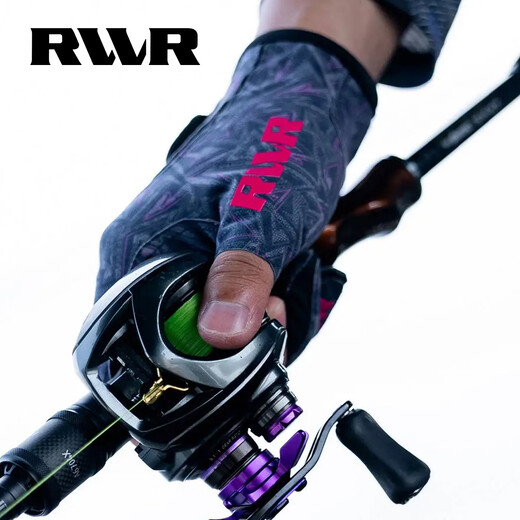 RVVR2026 Lure Gloves La Sherrie Three-Finger Fishing Gloves Wear-resistant, Non-Slip, Comfortable All-Season Gloves 2026 Model-Exposed Three Fingers-La Sherrie-Ring Crack Powder XL