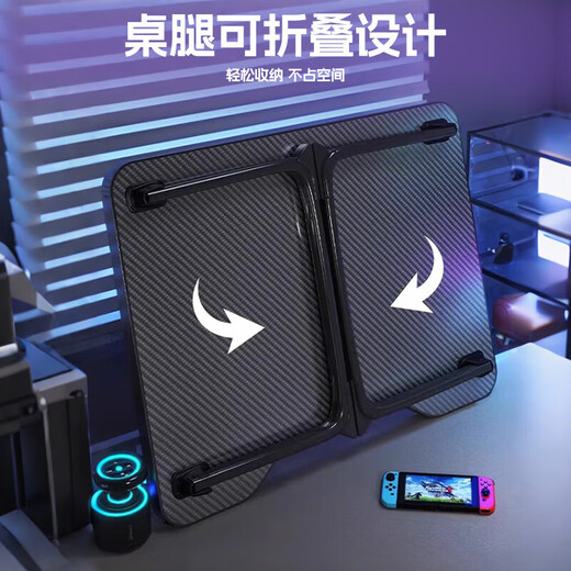 Bed computer desk bed desk computer desk bed notebook desk foldable table dormitory artifact small table black flat model 80*50*32cm