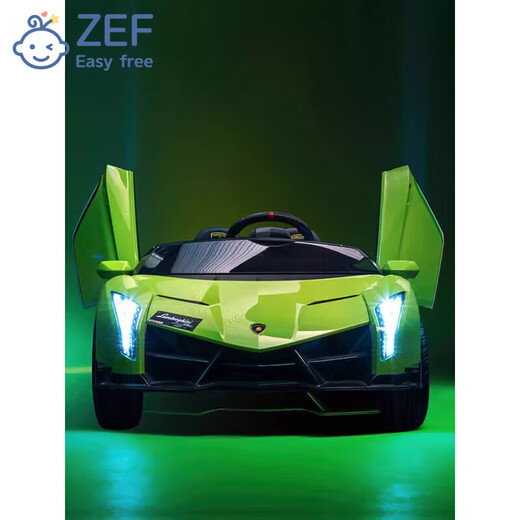 EZF Lamborghini children's electric car four-wheel sports car remote control male and female children's first birthday gift painted red
