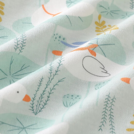 Baby jumpsuit spring and autumn pure cotton boneless newborn clothes autumn and winter bottoming pajamas for men and women baby green goose 80cm 80
