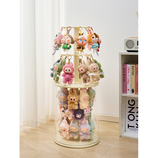 Japanese unprinted blind box storage display stand rotating DIY stage labubu bubble figure Mart transparent dustproof 1*1*1cm Default value Default value Small rotating box 1 piece
