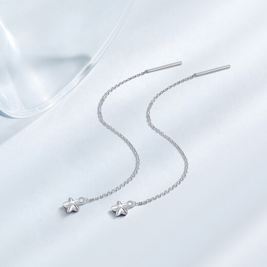 Trendy Acer Platinum Star PT950 platinum ear wire women's earrings as a birthday gift for girlfriend, priced at about 0.8g per pair