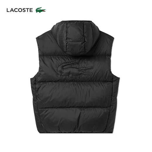 LACOSTE French Crocodile Men's 25 Autumn New Duck Down Zipper Hooded Down Vest | BH2895 031/Black M 50