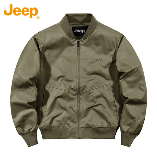 Jeep (JEEP) Jacket Men's Bomber Jacket Executive Autumn and Winter Workwear Baseball Collar Retro Top Men's Khaki XL