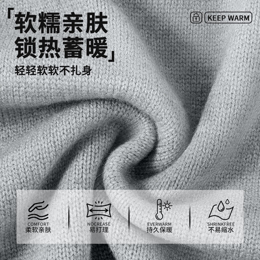 MINISO Henley collar hooded sweater for men and women, autumn and winter couple Korean casual pullover sweater, light gray XL