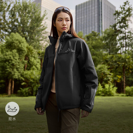 Adidas waterproof, windproof and warm casual velvet hooded jacket for men and women in autumn and winter Adidas light sports black L