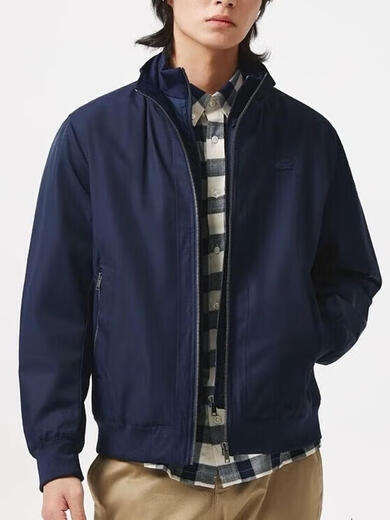 Crocodile French Crocodile Jacket Autumn Fake Two-piece Men's Clothing 25 Autumn New Harrington Jacket Cotton Clothes BH2523 Navy Blue S 48