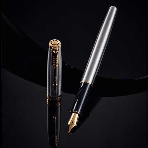 派克（PARKER）钢笔卓尔18K金笔大墨水礼盒套装男士高端签字笔轻奢商务送礼生日礼物送老师长辈领导定制刻字 卓尔钢杆金墨水笔【23K镀金笔尖·墨水礼盒】