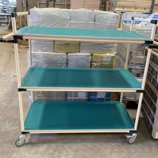 Runhuanian anti-static turnover vehicle material rack workshop mobile wire bar tool cart multi-layer lean tube workbench small trolley 1000*600*1000*3 layers long