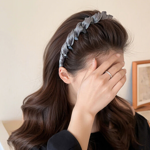 Xiang Wan Hairband Hairpin Pearlescent Mesh Hairband Women's Anti-Slip Textured Daily Wear High-Skull Headband Hair Accessories for Women