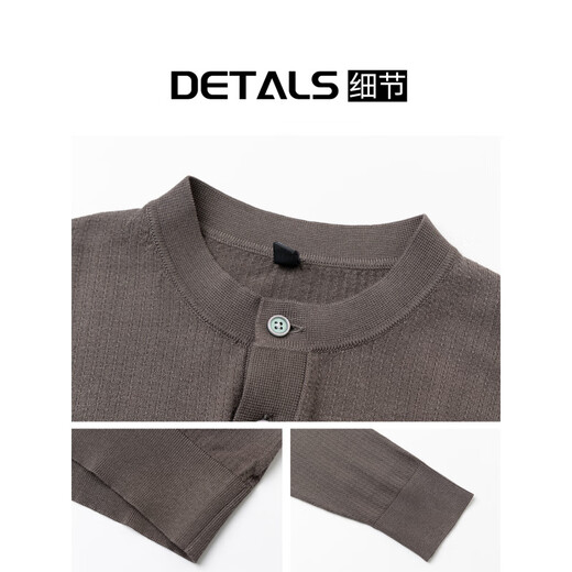 KXKE autumn and winter men's new style 2025 Henry collar simple sweater men's casual commuting sweater half-cardigan long-sleeved inner wear black M