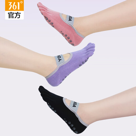 361 yoga socks non-slip women's Pilates five-finger shoes indoor sports fitness dance yoga split toe short socks