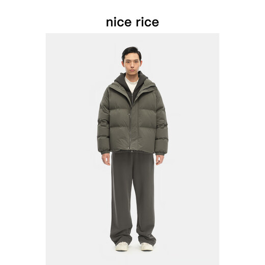 Nice rice good rice winter 400G cotton terry cloth reverse suede bottom distressed loose sweatpants NGD12048 Brown (400G) S