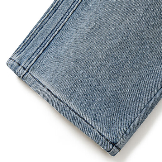 Shechi plus velvet warm straight jeans women's 2025 winter new style retro high-waisted slim trousers