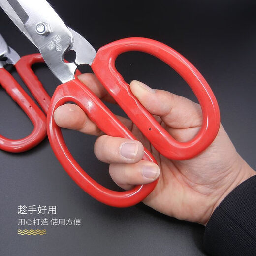Ciseaux à os de poulet à grande tête, ciseaux de cuisine, ciseaux multifonctionnels, ciseaux à os de poulet puissants faits à la main, ciseaux à tuer les poissons et à viande domestiques, grands ciseaux de cuisine Jiangquan, ciseaux multifonctionnels, ciseaux à os de poulet puissants faits à la main, dédiés à la destruction des poissons domestiques et aux ciseaux à viande.