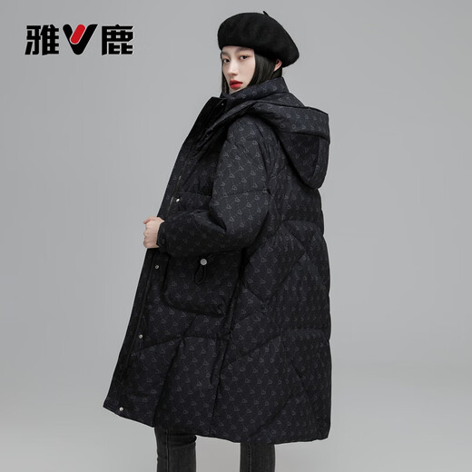 Yalu Down Jacket Women's 2025 Winter New Fashion Mid-Length Thickened Slim Hooded Warm Korean Jacket for Women