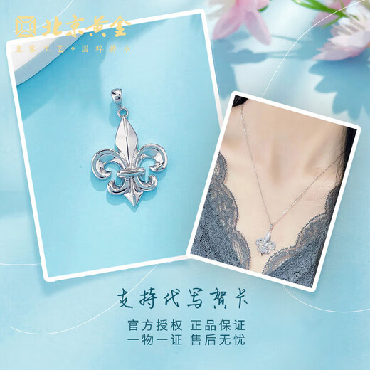Beijing Gold Trading Center Co., Ltd. platinum pendant pt950 elegant iris pendant for women for girlfriend and wife's birthday, about 2.94g