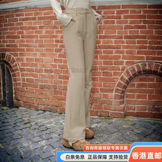 BOSIDENG high-waisted slimming new business commuter micro-flared down pants for women, slim and not bulky, black 8056 S 160_66A