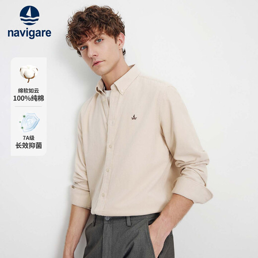 Navikel Italian Barque 25th Autumn and Winter Men's Happiness Long Sleeve Shirt Retro Corduroy Shirt 1333005504