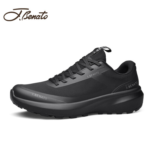 J.Benato men's shoes 25 autumn and winter new men's sports shoes men's comfortable mesh shoes lightweight soft sole fashion casual shoes black 41