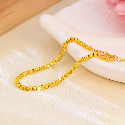 Lihu Qiying Store gold-colored bouncy bead bracelets for women, pure gold, broken gold bracelets, 18k gold, broken silver, a few taels, the same as the gold store