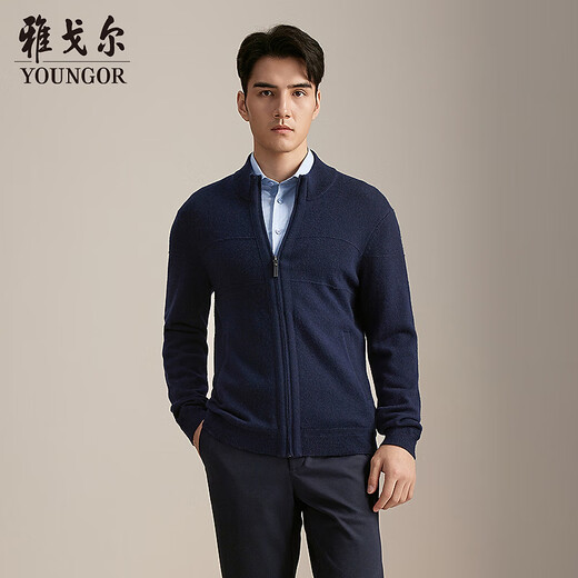 YOUNGOR sweater men's 2025 autumn and winter young men's long-sleeved sweater YWHW615271FKA Navy YWHW615271FKA L 105cm (recommended 145-165Jin Jin equals 0.5kg)