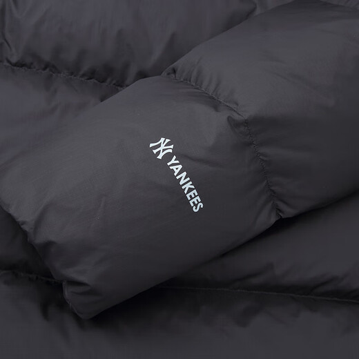 MLB Official Fashionable and Versatile Atmosphere Hooded Goose Down Down Jacket for Men and Women Couples Winter New DJB40 New York Yankees/Black S (It is recommended to take one size smaller)