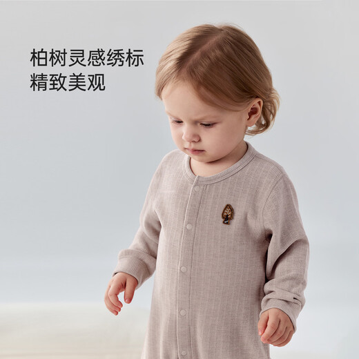Babylove baby jumpsuit autumn and winter pajamas for men and women solid color romper simple elastic micro-velvet warm clothes