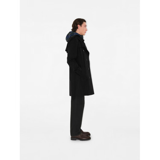 BURBERRY New Year's Gift New Men's Clothing Kensington Fit Mid-Length Heritage Trench Coat Black 81172291 One Size 44