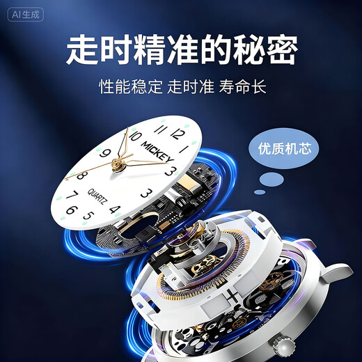 Disney (Disney) watches for women, junior high school and high school ladies, niche light luxury quartz new high-looking women's silent student electronic watch