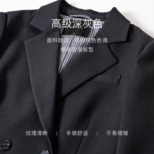 ROEYSHOUSE Luo Yi blazer women's casual slim temperament commuting small suit 11053 dark gray 2XL