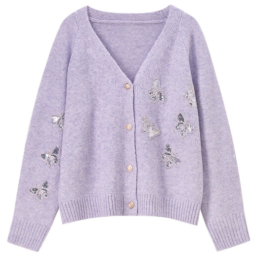 Shandubila Wool Stretch Sweater Women's Winter Elegant V-Neck Warm Thick Knitwear Contrast Color Loose Slim Cardigan Top