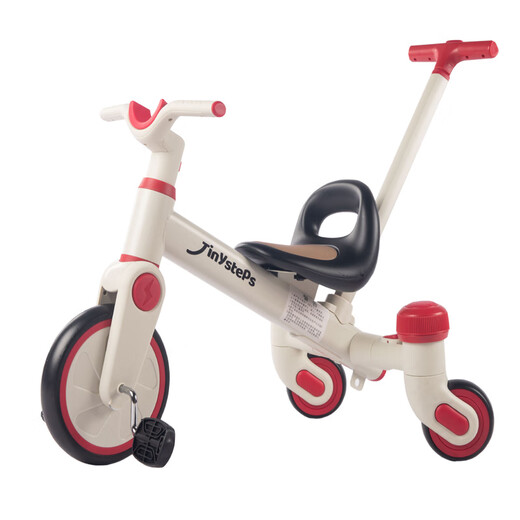 He Lian Xiao Mengbu three-wheel drift car baby multi-functional balance tricycle baby push toy baby slider artifact Colin red multi-function with push rod
