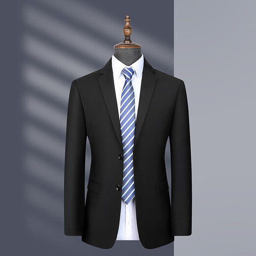 Suit Suit Men's Business Formal Wear Professional Work Wear Suit Male Groomsman Groom Wedding Dress Black 56 (195)