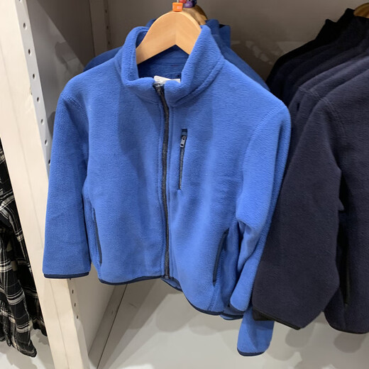 Xiaohongshu Yunjinshang YUN daily single children's clothing for boys and girls in autumn and winter polar fleece zipper jacket long-sleeved jacket fleece warmth light gray (solid color) 110 cm