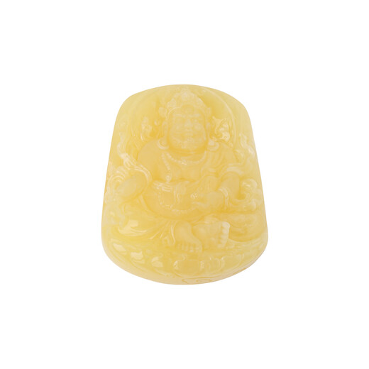 The Potala Palace's unique beeswax yellow carving pendant, braided rope, necklace, necklace, pendant for men and women, birth year gift for boyfriend