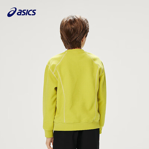 Asics/ASICS children's 25-year loose splicing woven sweatshirt antistatic soft, comfortable, lightweight and warm 4015 fluorescent green 140 cm