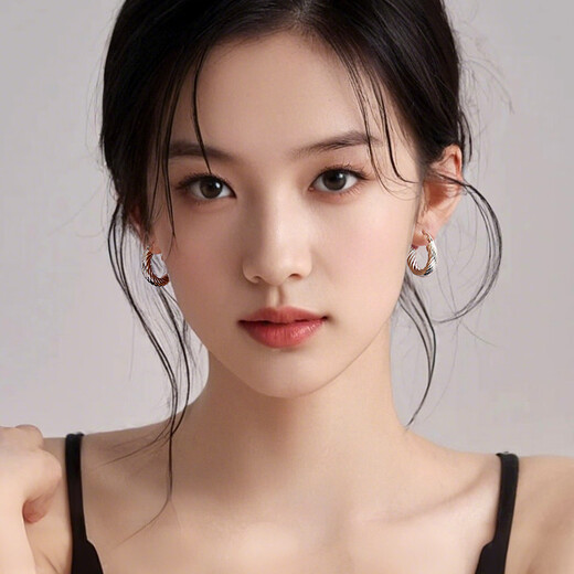 Yalundi sterling silver earrings women's earrings large plain hoop earrings 2025 new high-end light luxury earrings