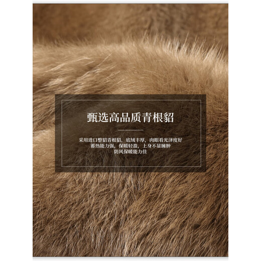 S MAX MARAWL进口水貂皮草内胆尼克服男装立领可拆卸连帽整貂内胆皮毛一体外 咖色(进口青根貂内胆+咖啡貂毛领+兔绒袖) L