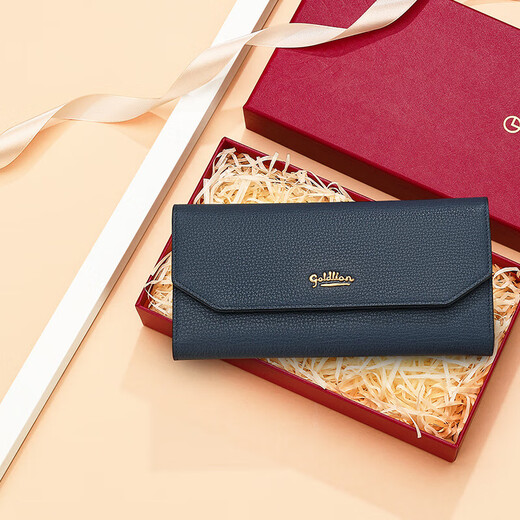 Goldlion Women's Wallet Gift Box Fashion Clutch Versatile Long Wallet Birthday Gift