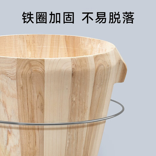Steamed rice barrel fir rice barrel steamed rice wooden barrel steamed rice artifact steamer steamer bamboo household steamer rural area with lid 7-inch 24 wooden barrel with steamer