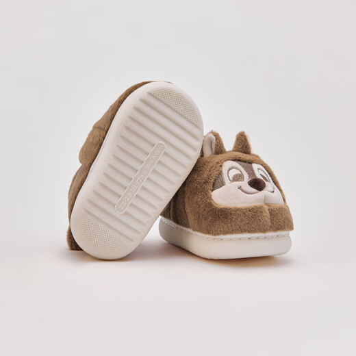 DAVE&BELLA Disney IP girls plush cotton slippers winter new baby boy home cotton shoes children's shoes coffee brown ready stock 23