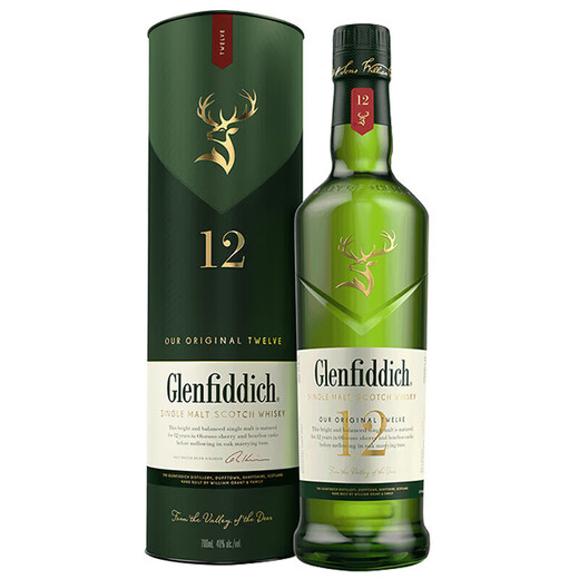 格兰菲迪（GLENFIDDICH）苏格兰单一麦芽威士忌系列 格兰菲迪12年700ml