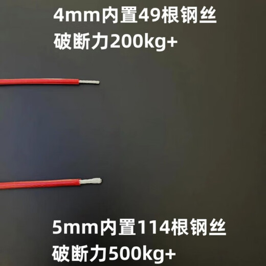 KINGXIAOJING German brand dog leash integrated p rope explosion-proof dog walking chain large, medium and small dogs lengthened dog training anti-nylon p rope with handle-transparent black double buckle Wire rope thickness 5mm* total length 70cm