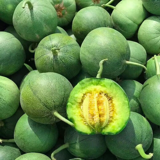 Emerald melon seeds, thin-skinned, super-sweet cantaloupe seeds, spring green-skinned, crispy melons for all seasons, early-maturing, high-yielding cantaloupe seeds, emerald melon seeds/pack, about 100 seeds, 1 pack