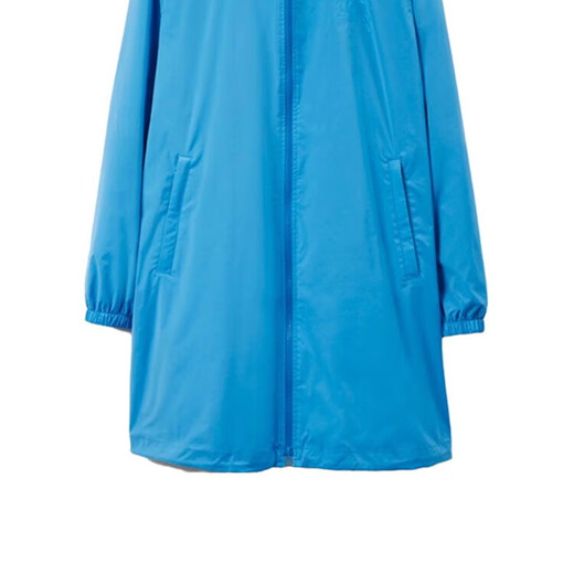 BURBERRY solid color hooded zipper mid-length long-sleeved windbreaker for men sky blue XS