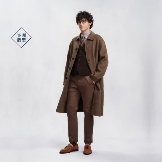 GANT/GANT 25 autumn and winter new men's mid-length lapel woolen coat jacket 210-Coffee XL