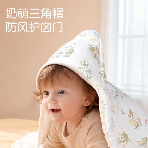 Magmeng baby blanket pure cotton newborn autumn and winter thickened anti-jump swaddle wrap is delivered room warm anti-kicking quilt
