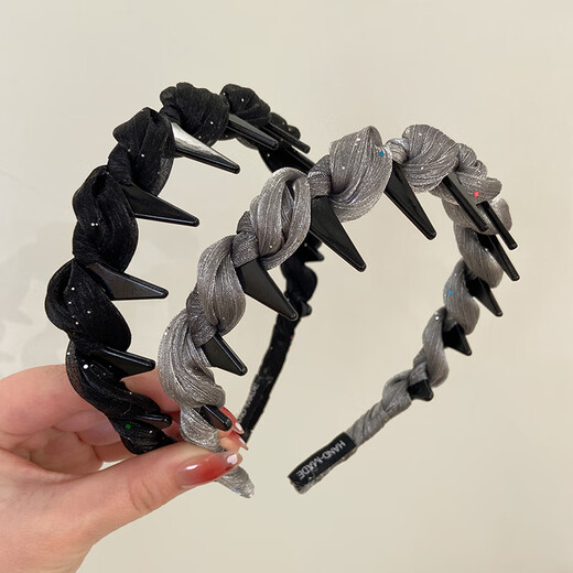 Xiang Wan Hairband Hairpin Pearlescent Mesh Hairband Women's Anti-Slip Textured Daily Wear High-Skull Headband Hair Accessories for Women