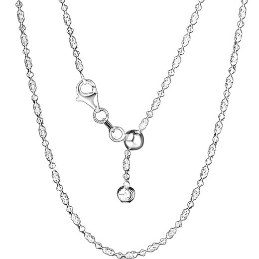Shengshi Qiyuan diamond necklace pt950 platinum necklace women's plain chain genuine platinum necklace sweater chain new flash diamond chain in stock 45cm long 6.18 grams thick about 1.5mm